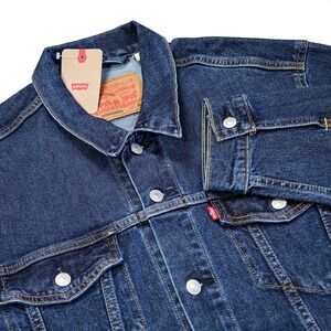 NWT‎ LEVI'S Men's Size XL Blue Dark Wash Denim Classic Trucker Jean Jacket